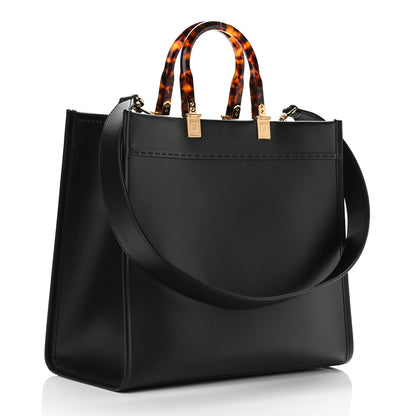 Fendi Vitello King Plexiglass Medium Fendi Sunshine Shopper Tote Black 3 of 10