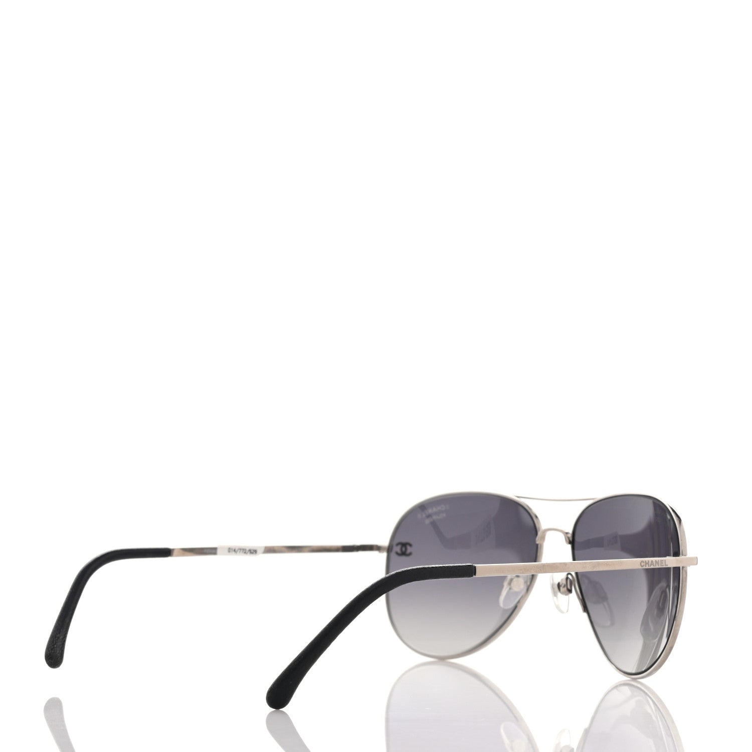 Chanel Metal Polarized Aviator CC Sunglasses 4189-T-Q Gold 4 of 9
