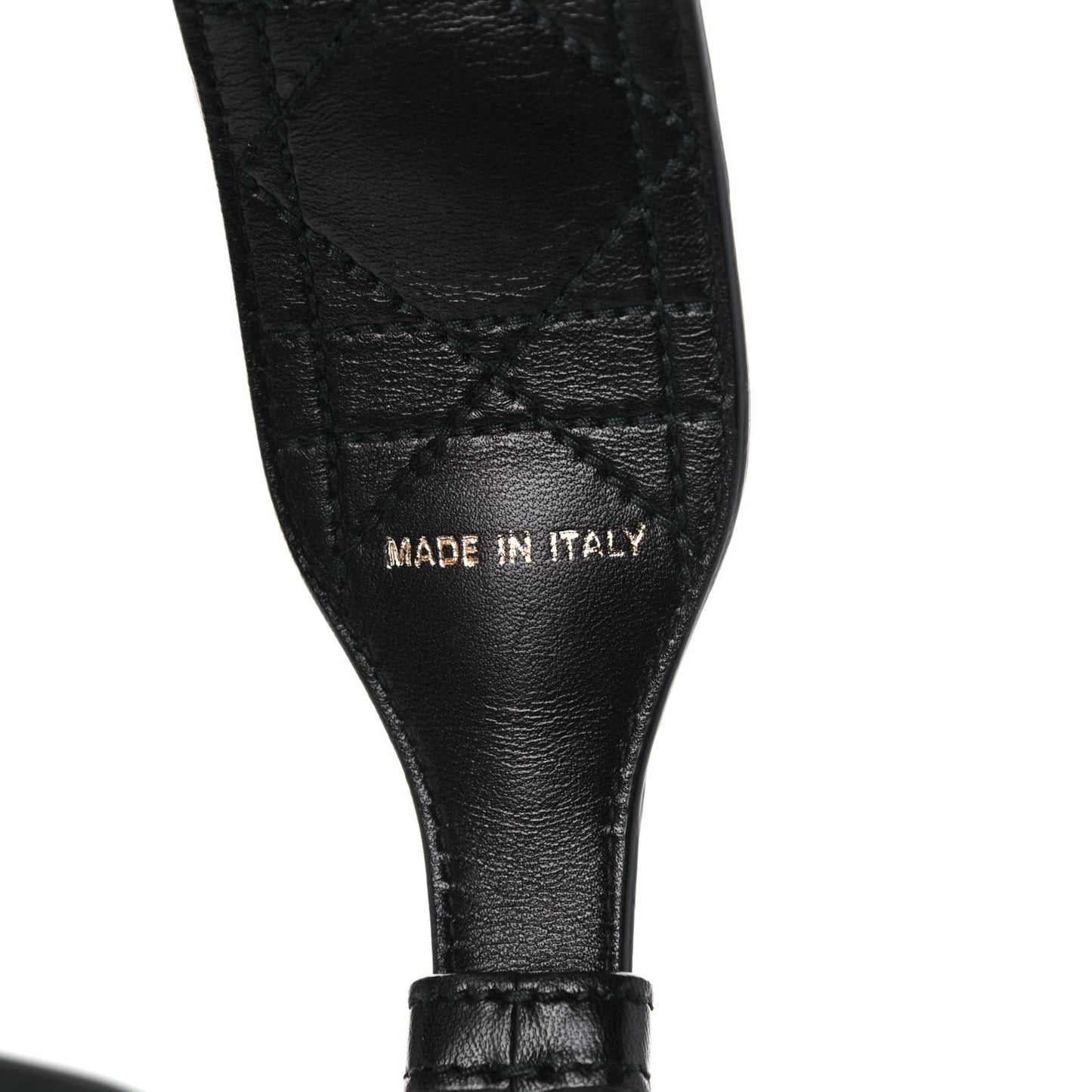 Lambskin Cannage Shoulder Strap Black