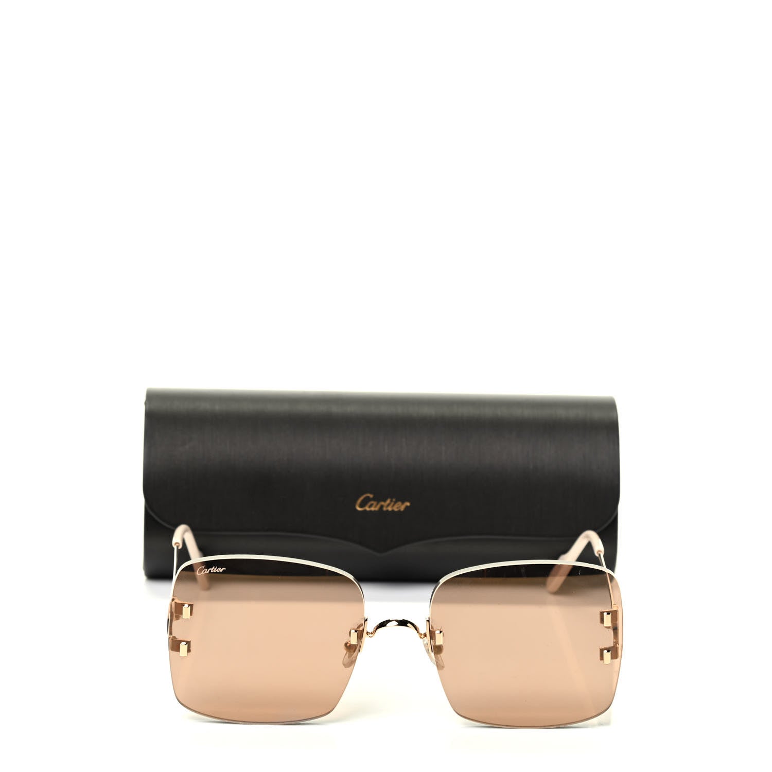 Cartier Rimless Square Sunglasses Gold 6 of 6