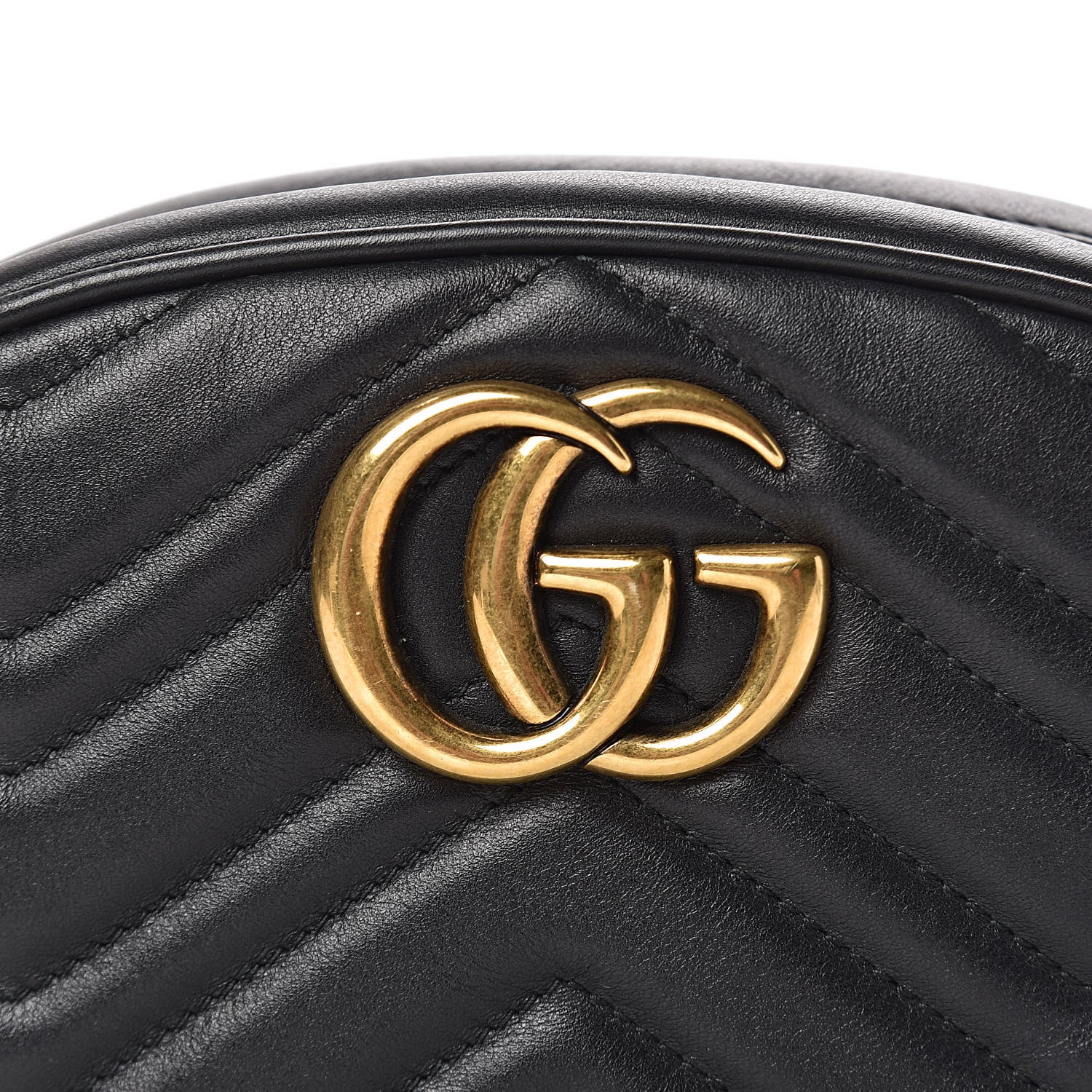 Gucci Calfskin Matelasse GG Marmont Belt Bag 95 38 Black 8 of 10