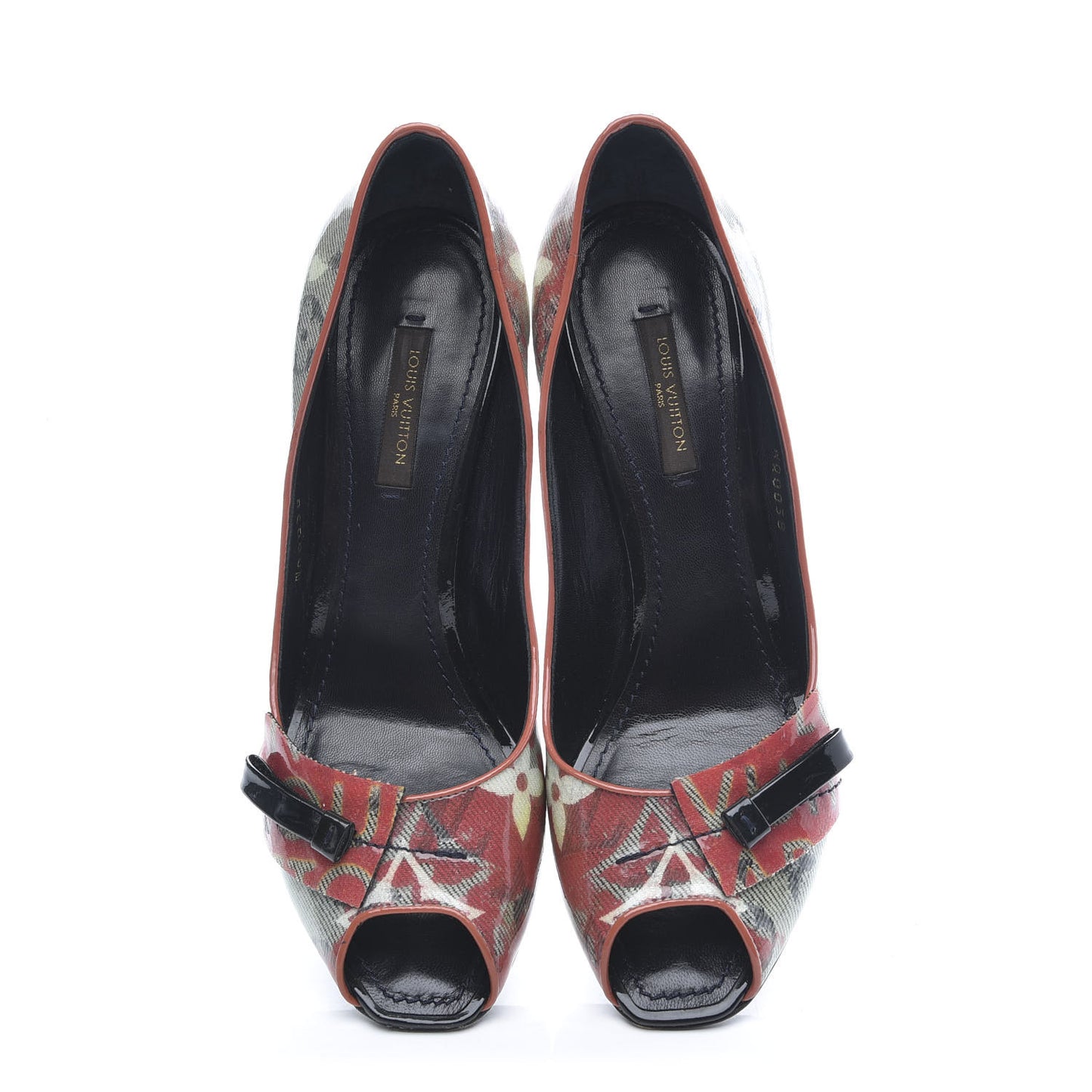 Monogram Pulp Karung Defile Peep Toe Pumps 37