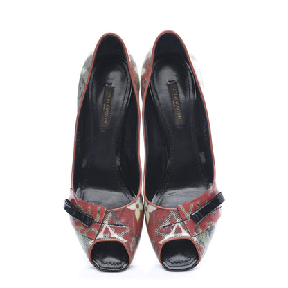 Louis Vuitton Monogram Pulp Karung Defile Peep Toe Pumps 37 5 of 11