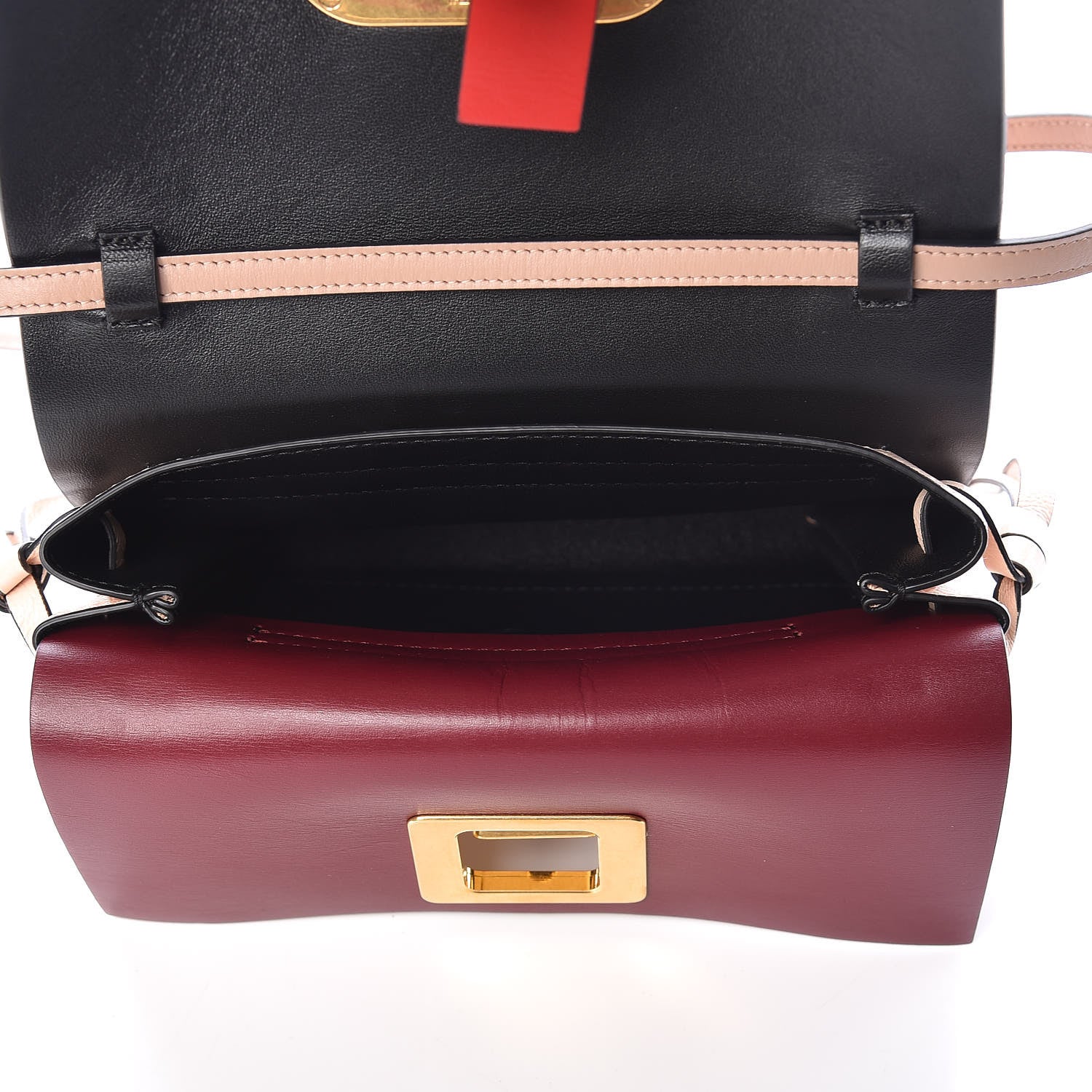 Valentino Garavani Smooth Calfskin Small VRing Crossbody Bag Rose Cannelle Light Ivory Cerise 8 of 9