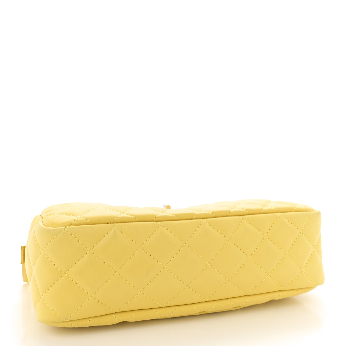 Calfskin Quilted Reissue Medium Camera Case  Yellow