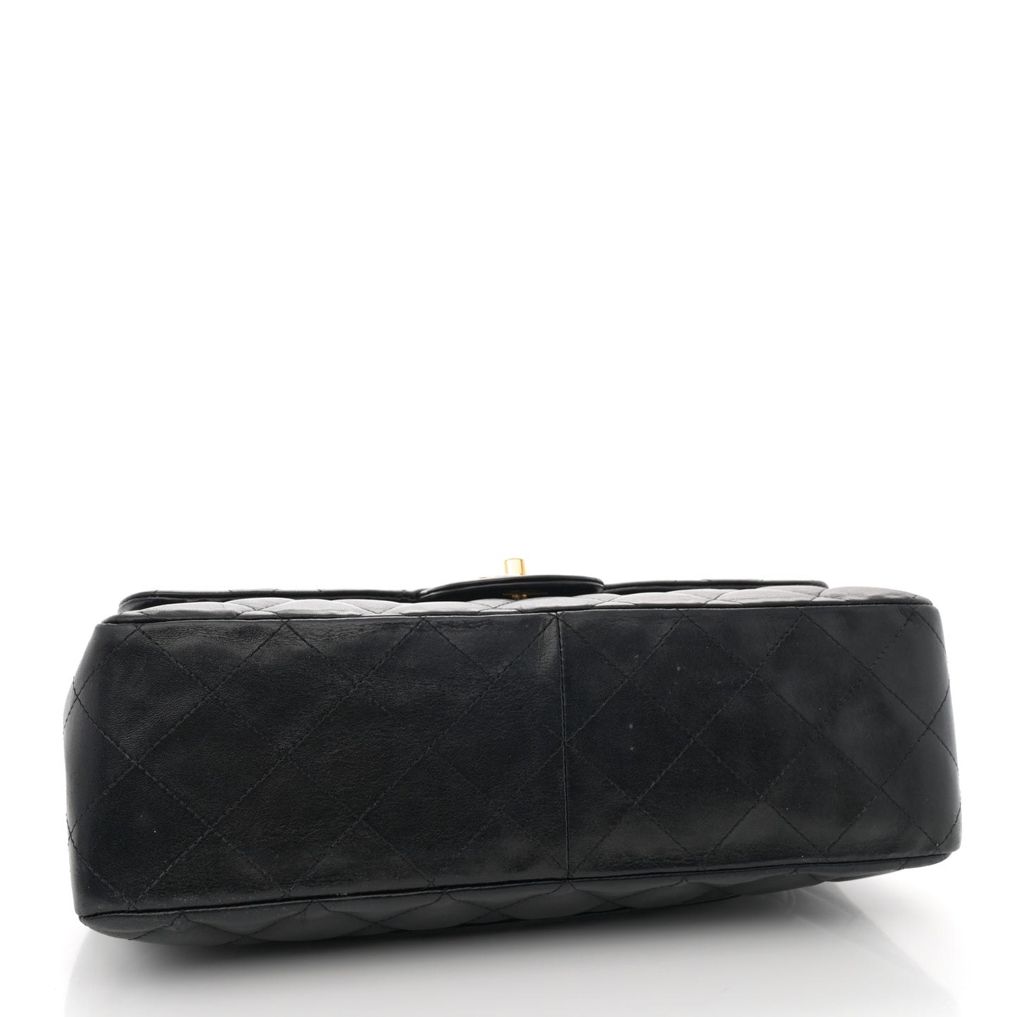 Lambskin Quilted Jumbo Single Flap Black