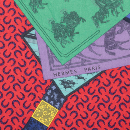Hermes Cashmere Silk A Cheval Sur Mon Carre Shawl GM 140 Marine Rouge Vert 3 of 5