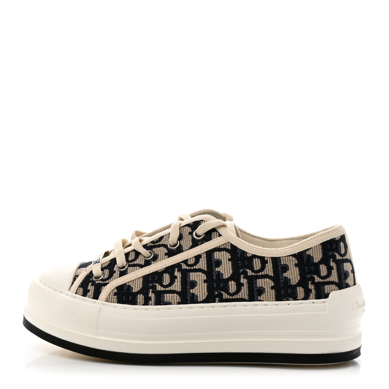 Christian Dior Canvas Oblique Walk'N'Dior Low Top Sneakers 36.5 Deep Blue 1 of 15