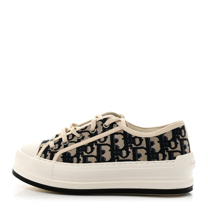 Christian Dior Canvas Oblique Walk'N'Dior Low Top Sneakers 36.5 Deep Blue 1 of 15