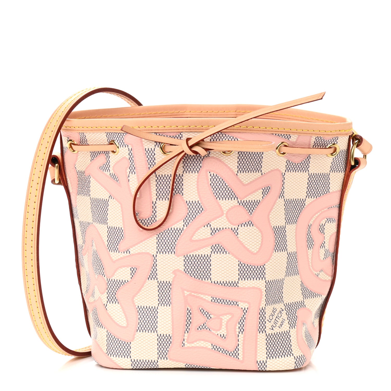 Louis Vuitton Damier Azur Tahitienne Nano Noe Rose Ballerine 1 of 9