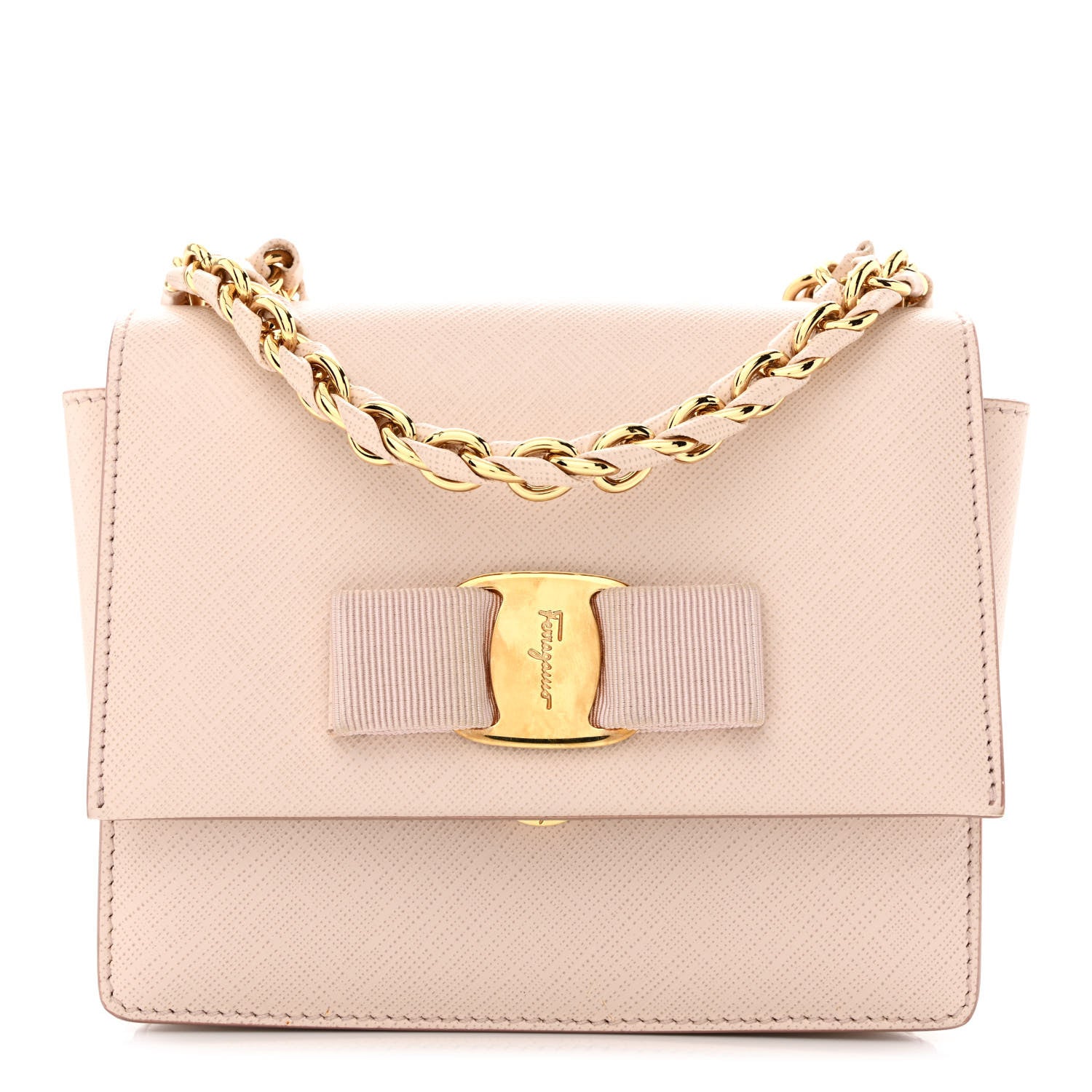 Salvatore Ferragamo Hammered Calfskin Mini Vara Bow Crossbody Bag 1 of 11