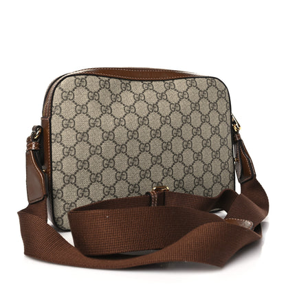 Gucci GG Supreme Monogram Azalea Calfskin Retro Interlocking G Messenger Shoulder Bag Beige Ebony Brown Sugar 3 of 10