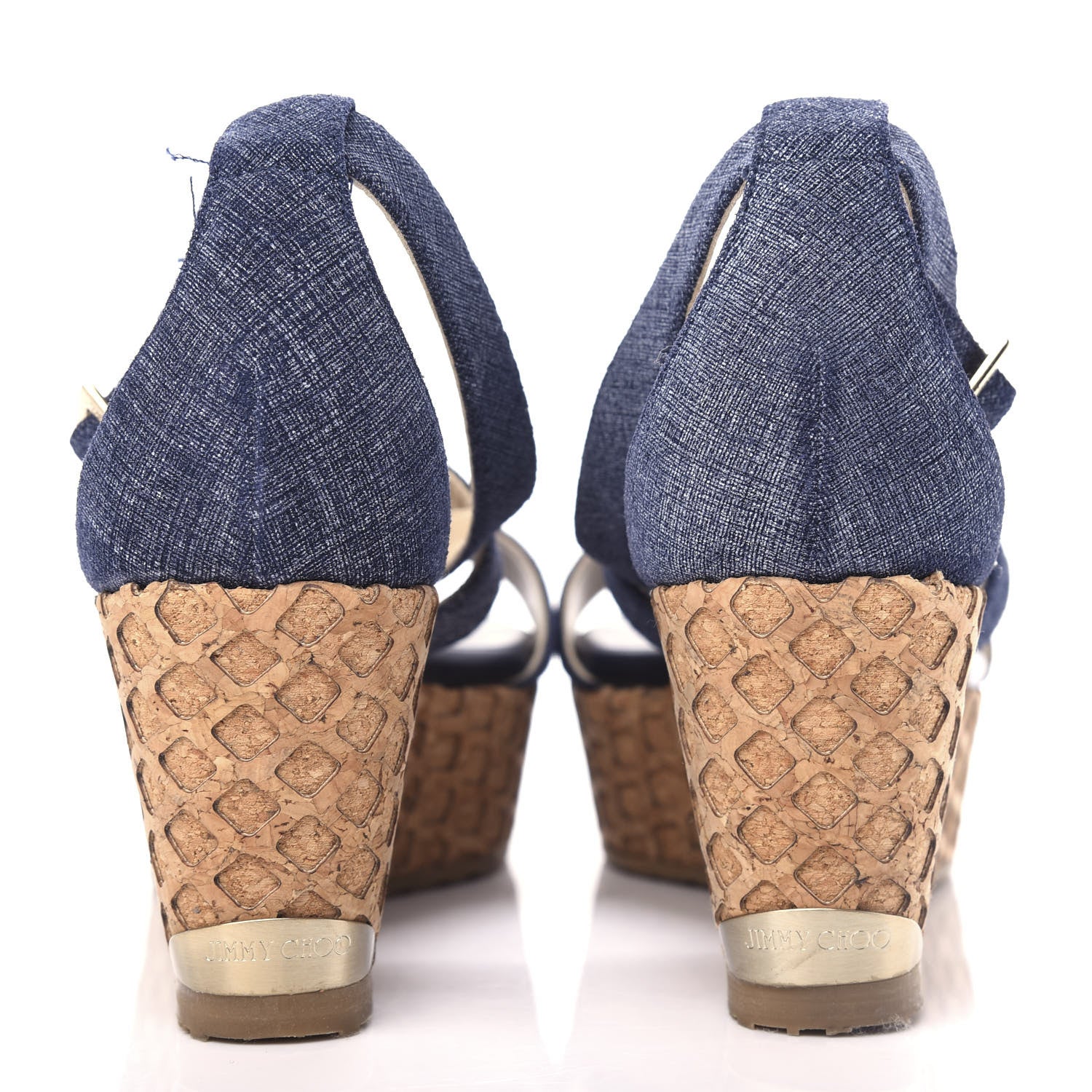 Jimmy Choo Denim Cork Wedge Sandals 36 7 of 9