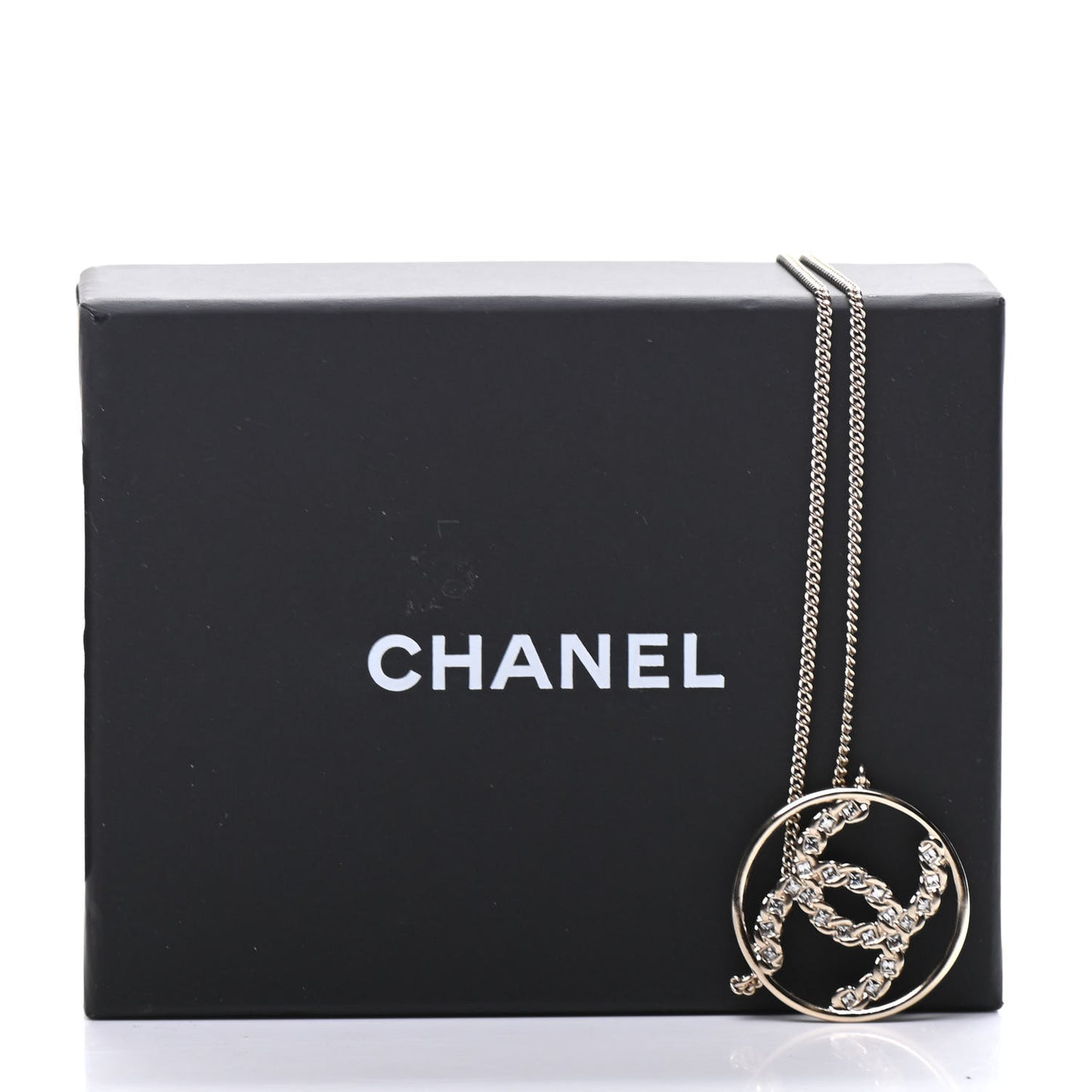 Baguette Crystal High Society CC Pendant Necklace Gold