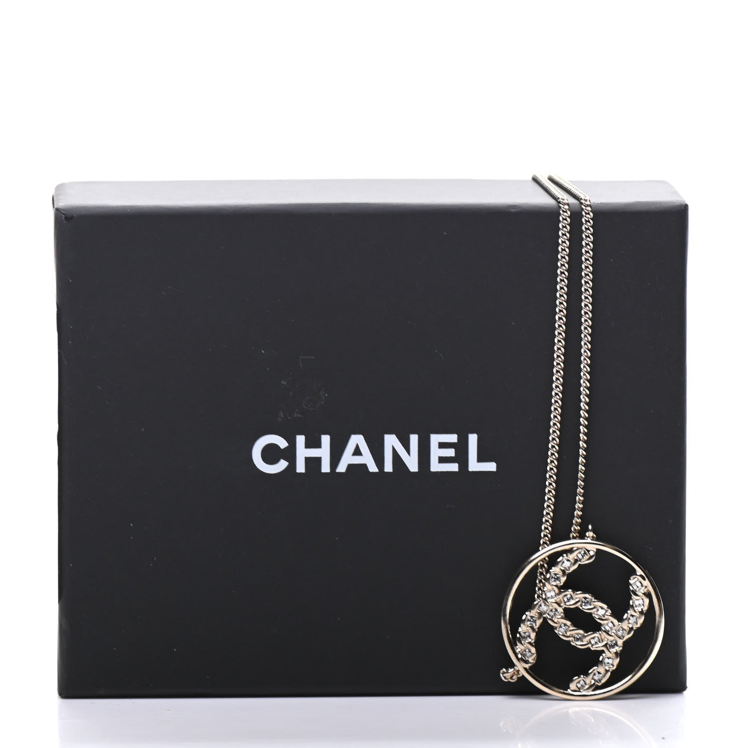 Chanel Baguette Crystal High Society CC Pendant Necklace Gold 6 of 6