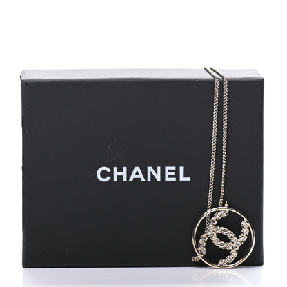 Chanel Baguette Crystal High Society CC Pendant Necklace Gold 6 of 6