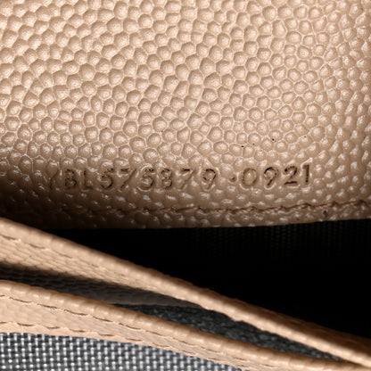 Saint Laurent SAINT LAURENT Grain De Poudre Matelasse Chevron Monogram Zipped Card Case Dark Beige 7 of 8
