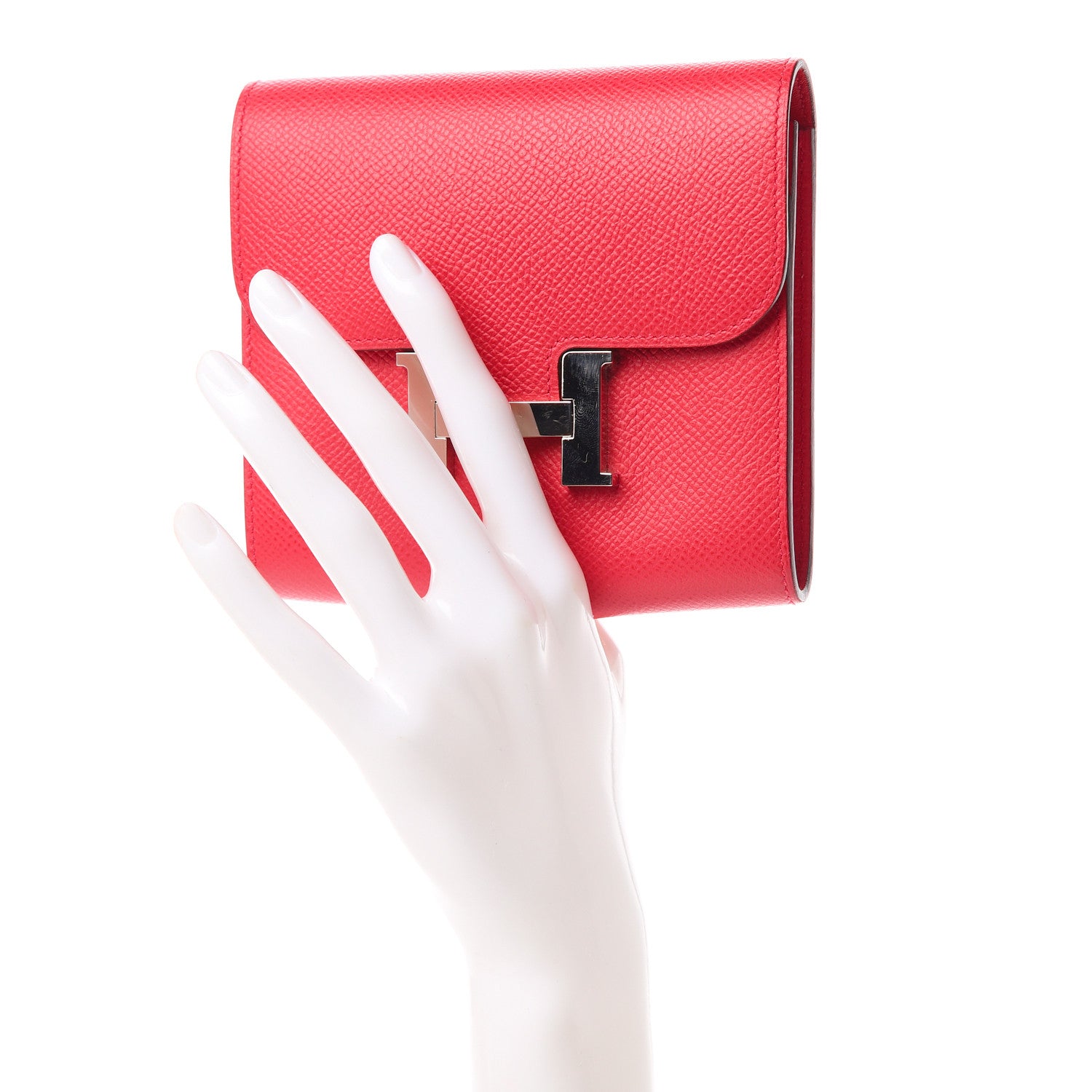 Hermes Epsom Constance Short Wallet Rose Extreme 2 of 7