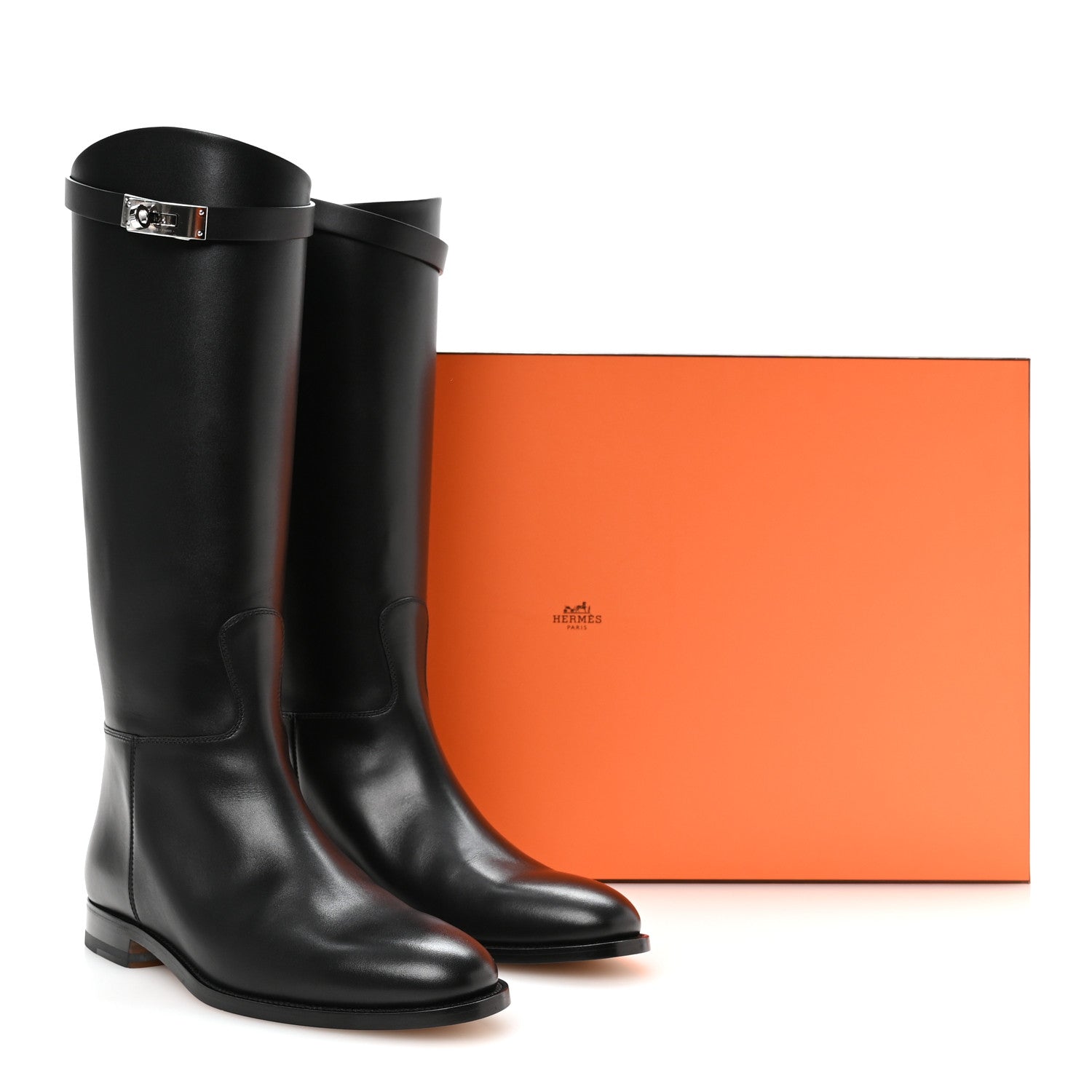 Hermes Box Kelly Jumping Boots 39 Black 9 of 9