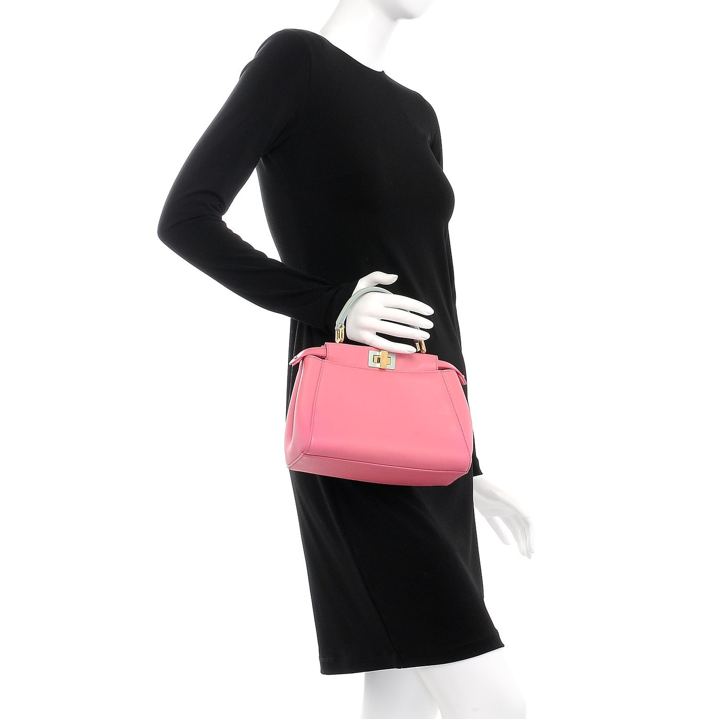Nappa Colorblock Mini Peekaboo Iconic Satchel Rosa Fluo Oxigen Slate