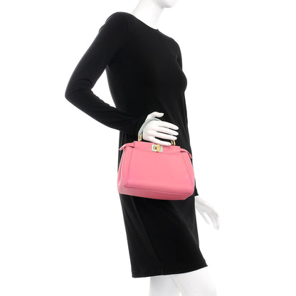 Fendi Nappa Colorblock Mini Peekaboo Iconic Satchel Rosa Fluo Oxigen Slate 3 of 9