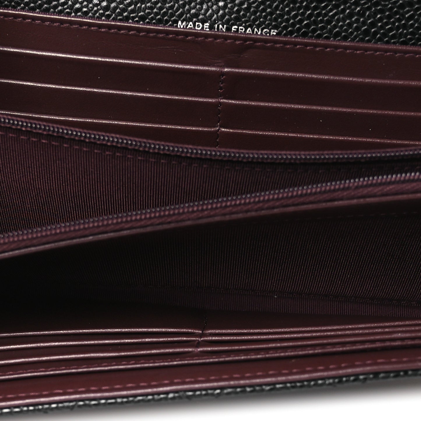 Caviar Quilted Large Gusset Flap Wallet Black