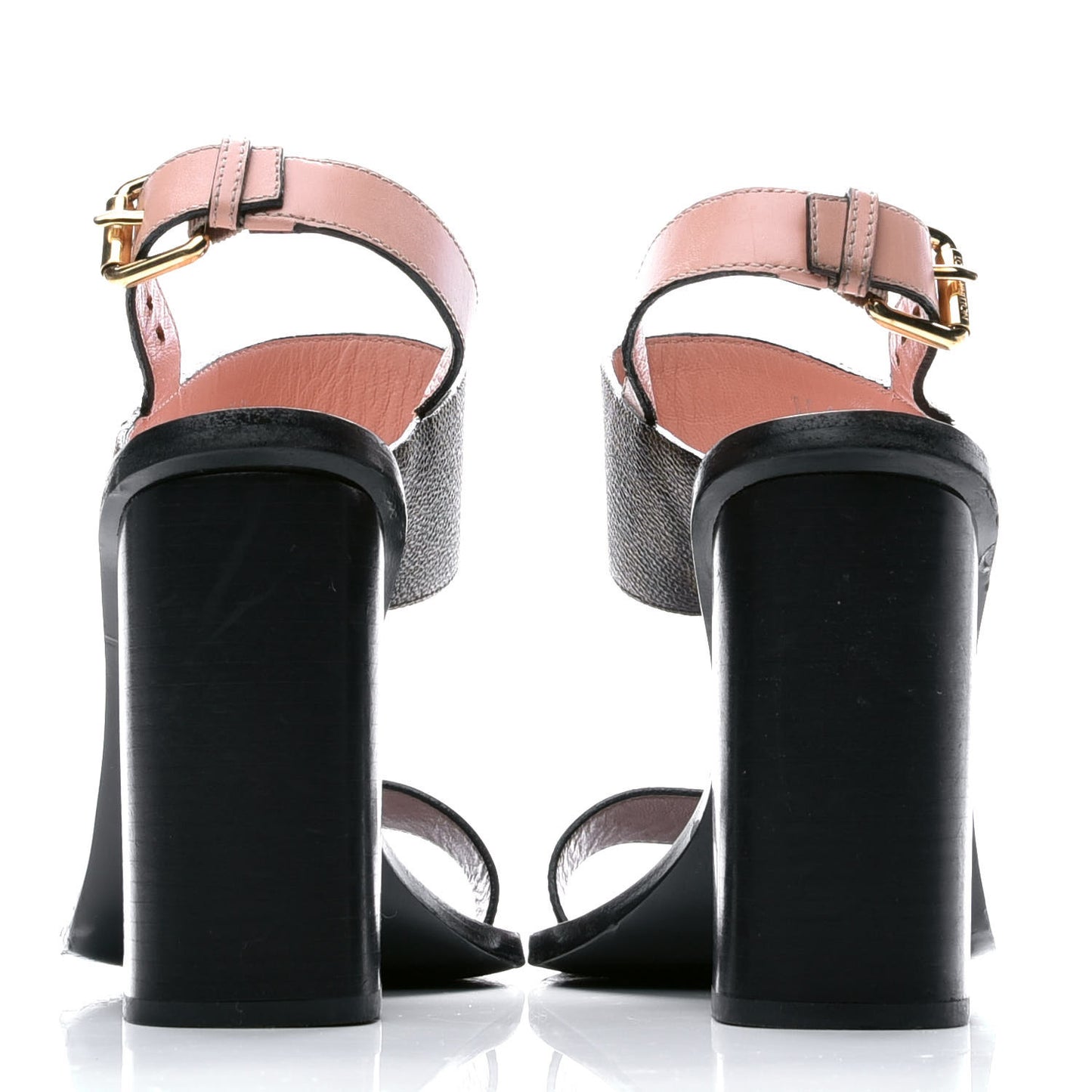 Calfskin Damier Ebene Passenger Heeled Sandals 39