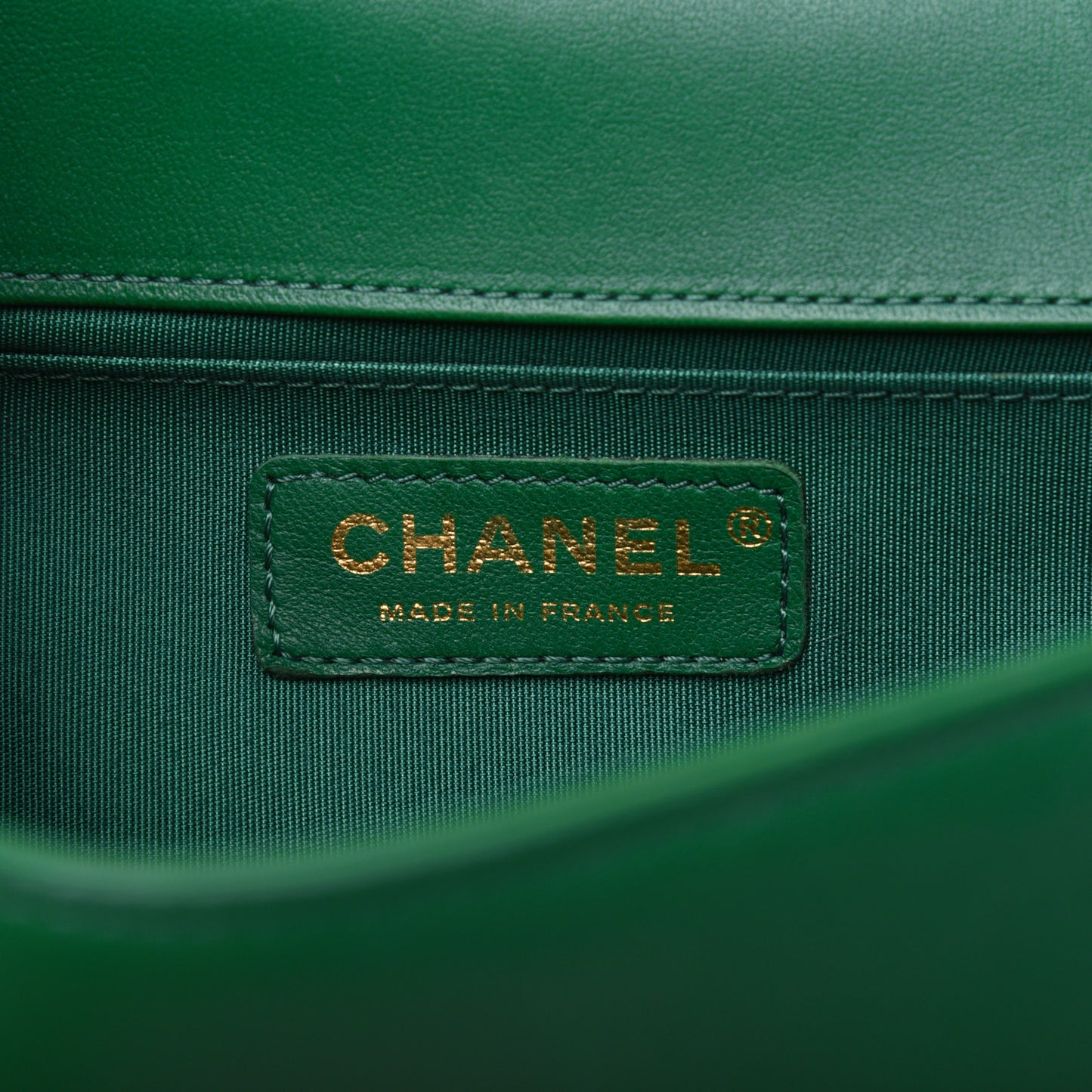 Lambskin Quilted Medium Boy Flap Green