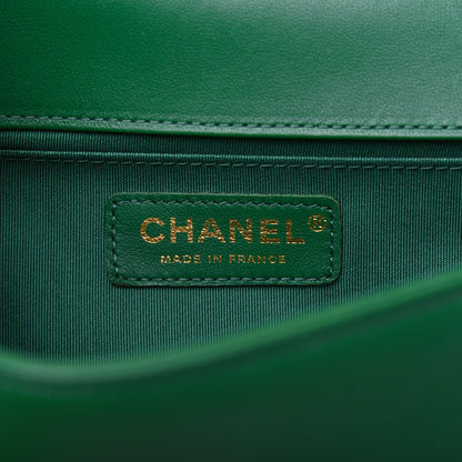 Chanel Lambskin Quilted Medium Boy Flap Green 8 of 17