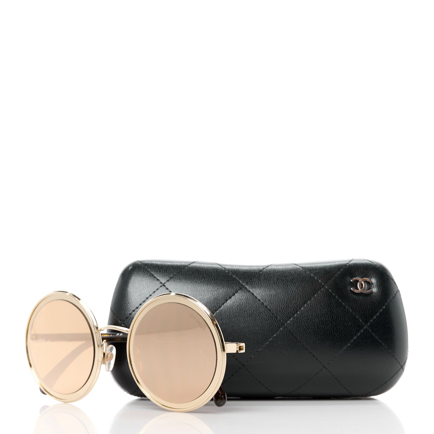 Chanel Metal Round Sunglasses 4226 Tortoise Gold 8 of 8