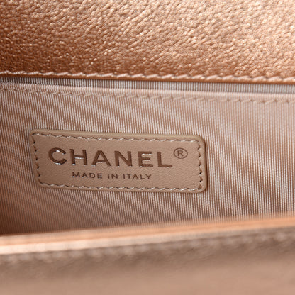 Chanel Metallic Calfskin Perforated Small Boy Flap Gold 5 of 9