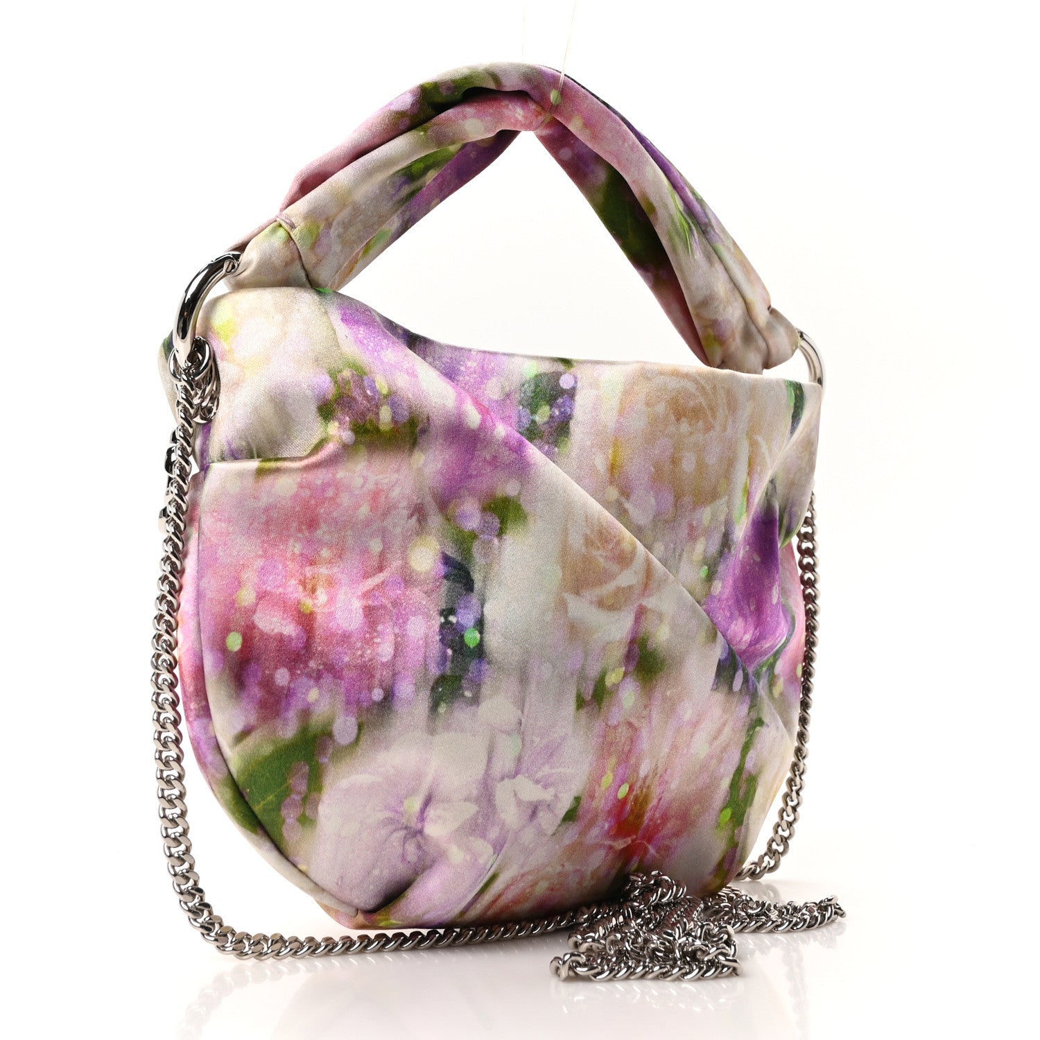 Jimmy Choo Satin Floral Bonny Shoulder Bag Multicolor 3 of 9