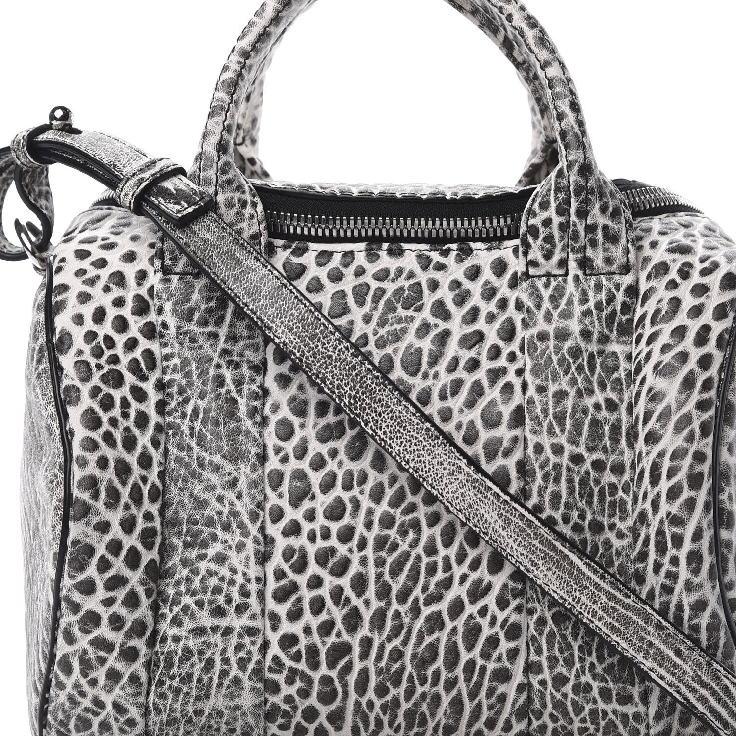 Alexander Wang Pebbled Lambskin Rockie Black White Rhodium Hardware 9 of 11