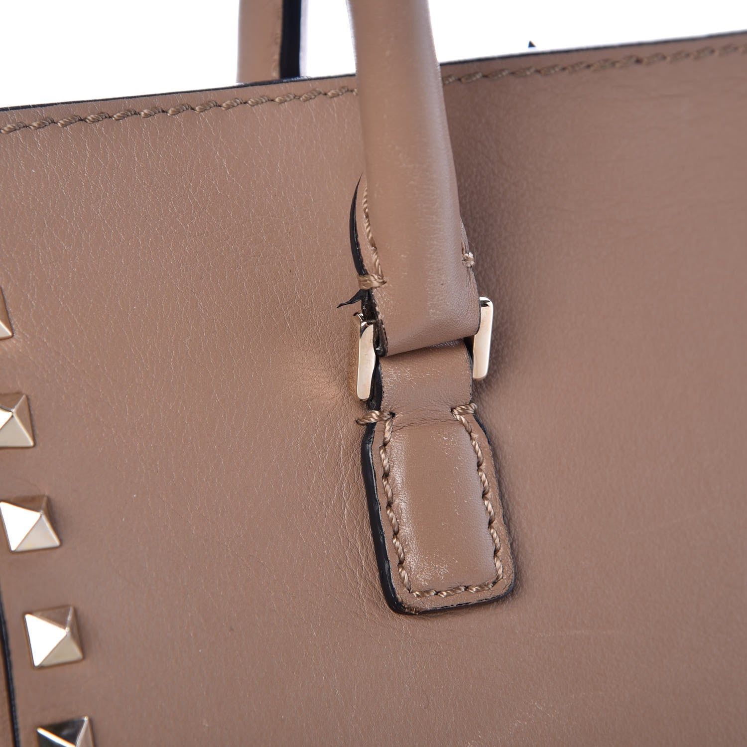 Valentino Garavani Vitello Rockstud Double Handle Tote Alpaca 13 of 13