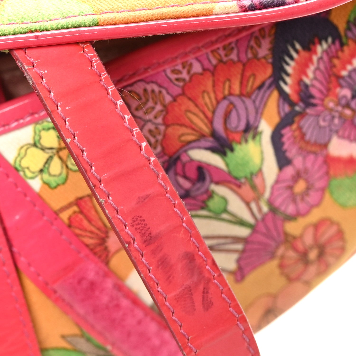 Christian Dior Canvas Floral Hawaii Glamour Saddle Bag Multicolor