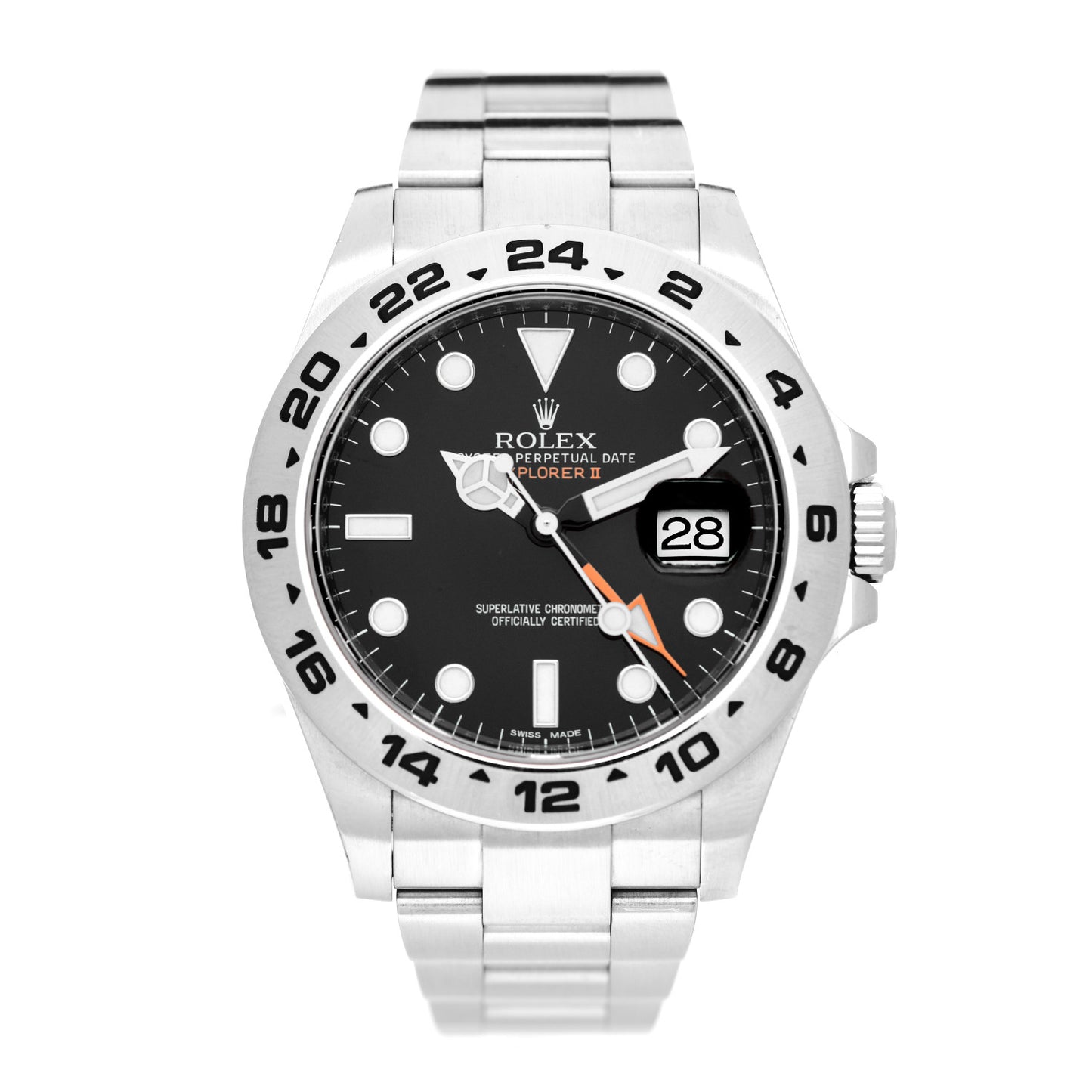 Stainless Steel 42mm Oyster Perpetual Date Explorer II Watch Black 216570