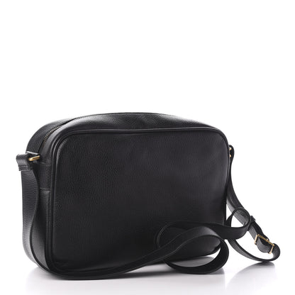 Gucci Pebbled Calfskin Logo Messenger Bag Black 3 of 9