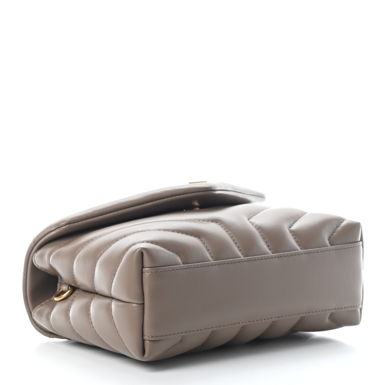 Saint Laurent Calfskin Y Quilted Monogram Toy Loulou Crossbody Bag Dark Beige 4 of 8