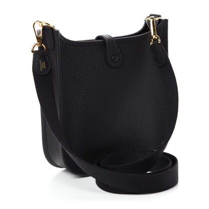 Hermes Taurillon Clemence Evelyne TPM Black 3 of 11