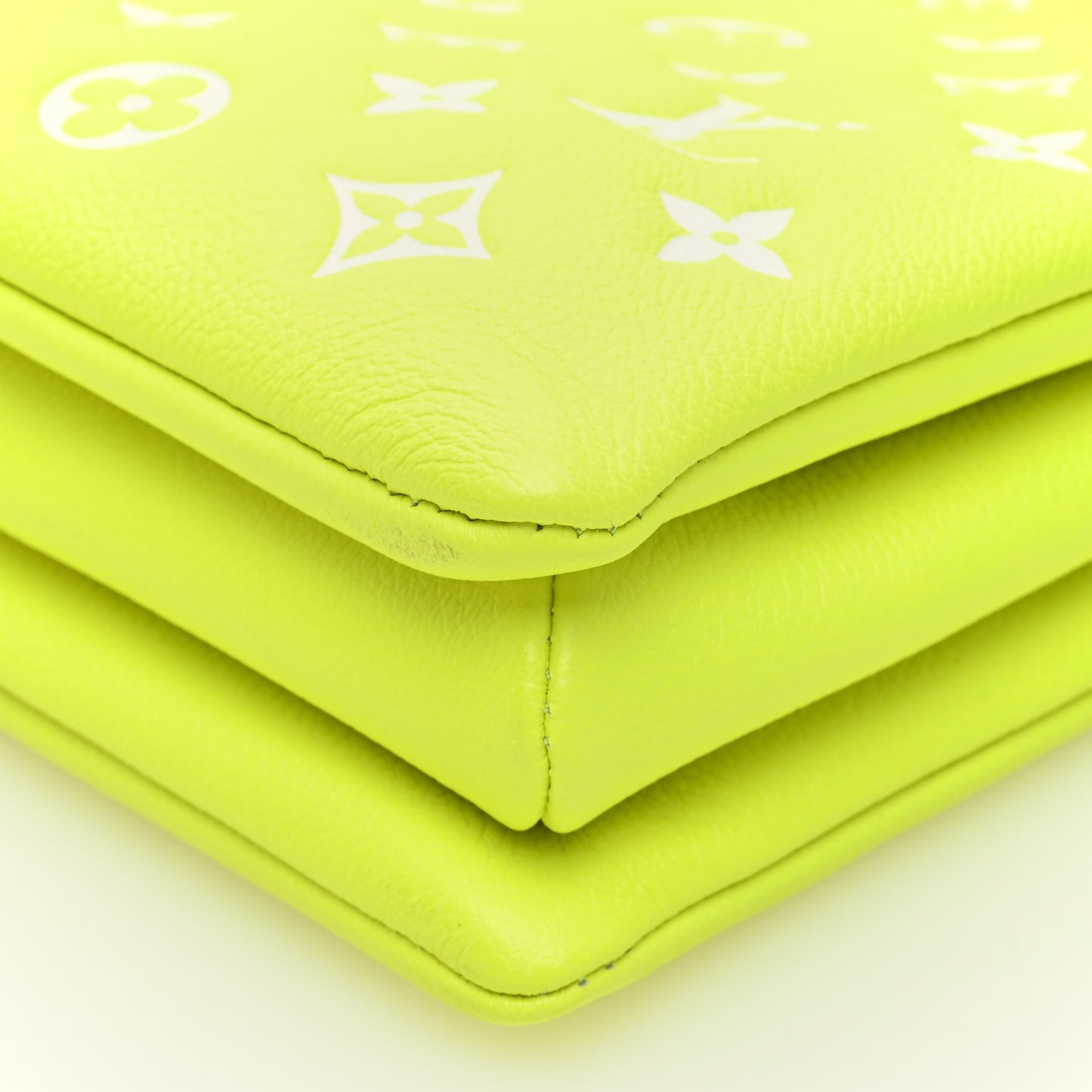Calfskin Embossed Monogram LV Match Coussin PM Fluorescent Yellow