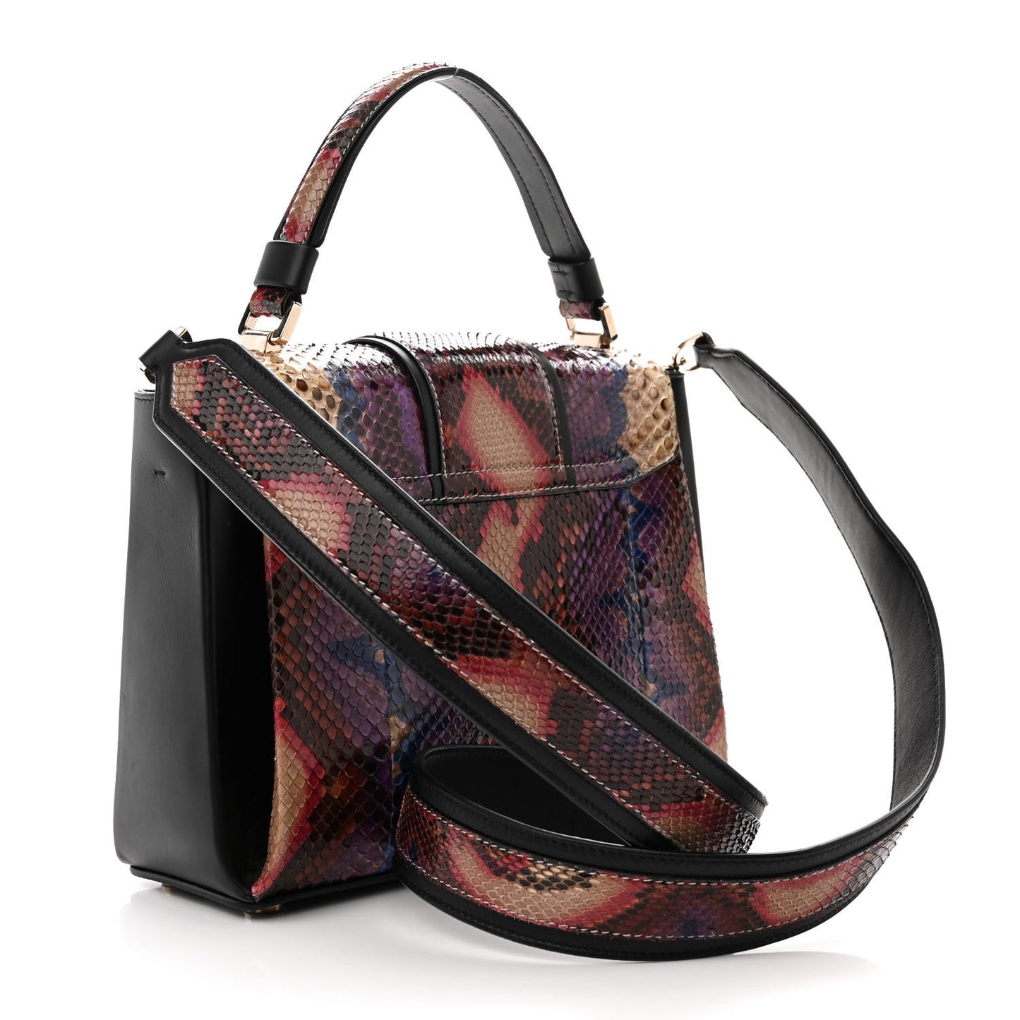 Snakeskin Serpenti Viper Top Handle Bag Multicolor