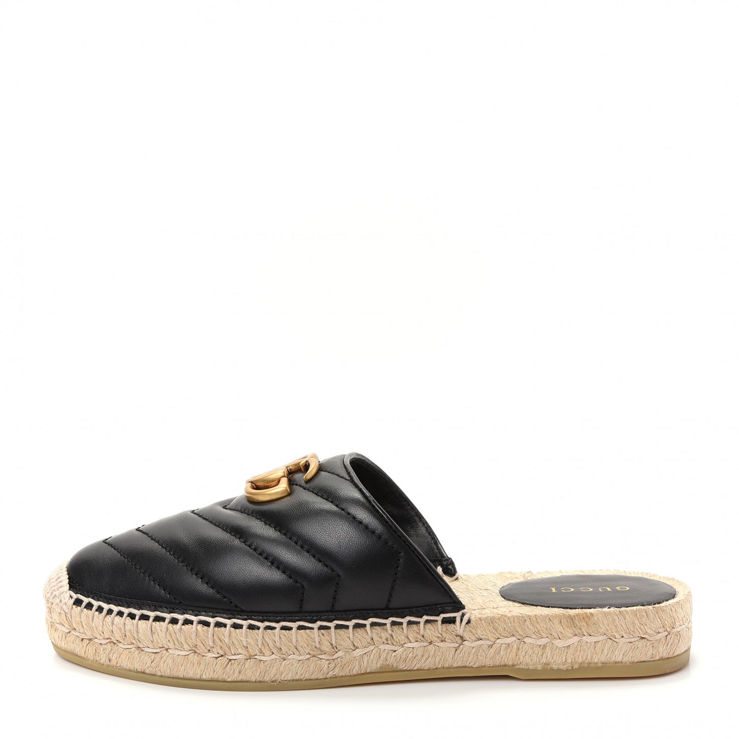 Nappa Matelasse GG Marmont Espadrille Slippers 36.5 Black