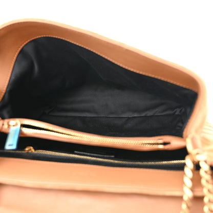 Saint Laurent Suede Y Quilted Monogram Medium Loulou Chain Satchel Cinnamon 5 of 9
