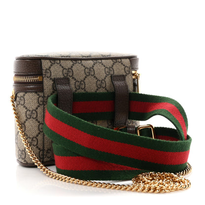 Gucci GG Supreme Monogram Textured Dollar Calfskin Web Ophidia Belt Bag 75 30 Beige Ebony New Acero 2 of 10