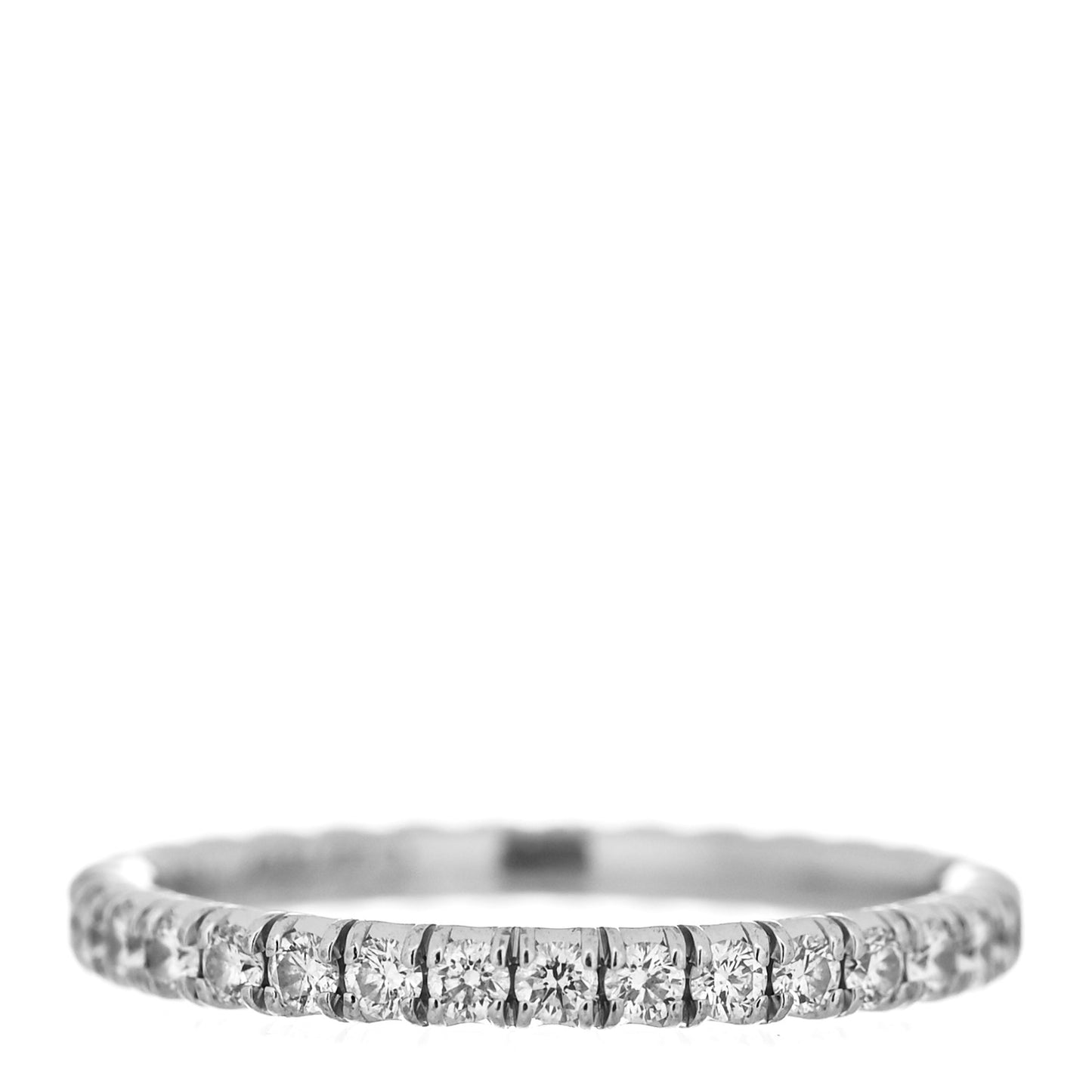18K White Gold Diamond 2mm Etincelle de Cartier Wedding Band Ring 46 3.75