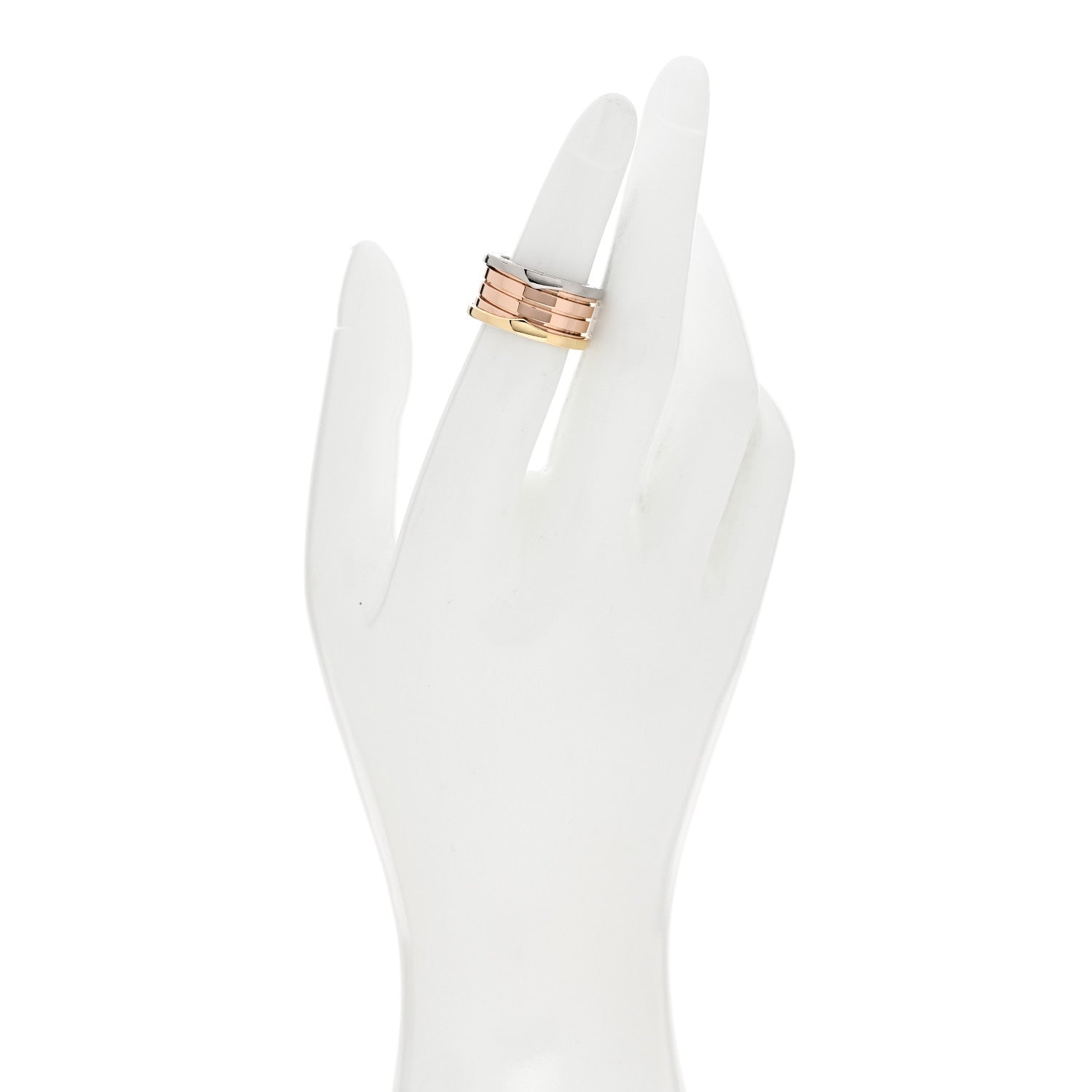 Bulgari 18K Rose White Yellow Gold B.Zero1 Four-Band Ring 51 5.75 2 of 7
