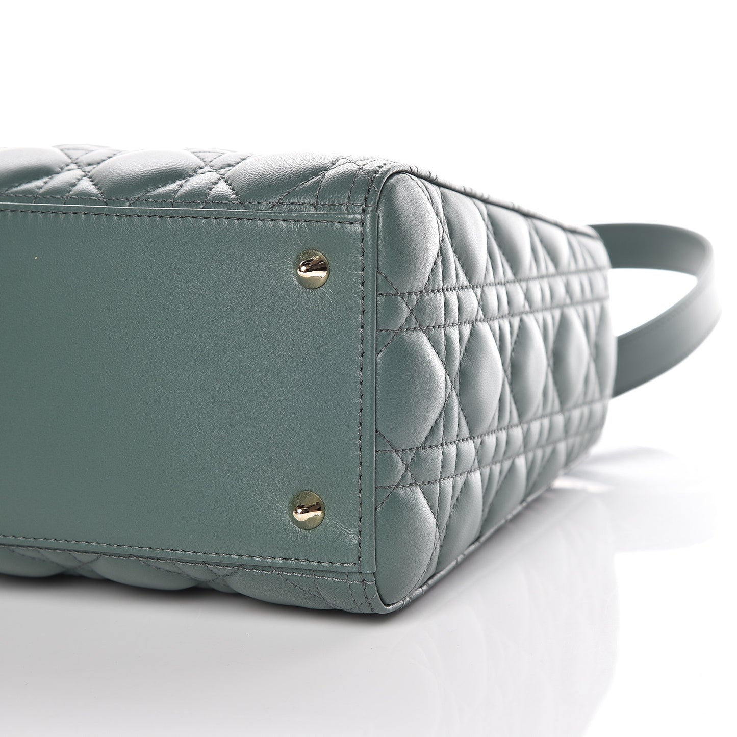 Lambskin Cannage Medium Lady Dior Storm Blue