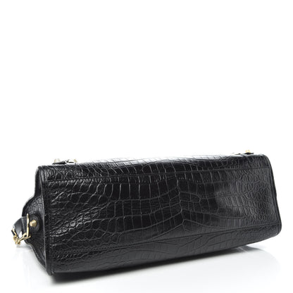 Balenciaga Calfskin Crocodile Embossed Giant 12 Gold Hardware City Black 4 of 10