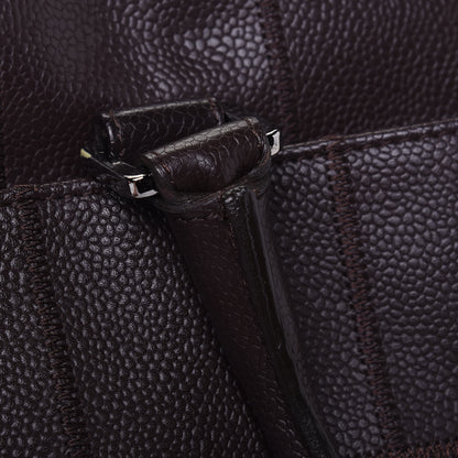 Chanel Caviar Square Stitched Large Satchel Dark Brown 14 of 15