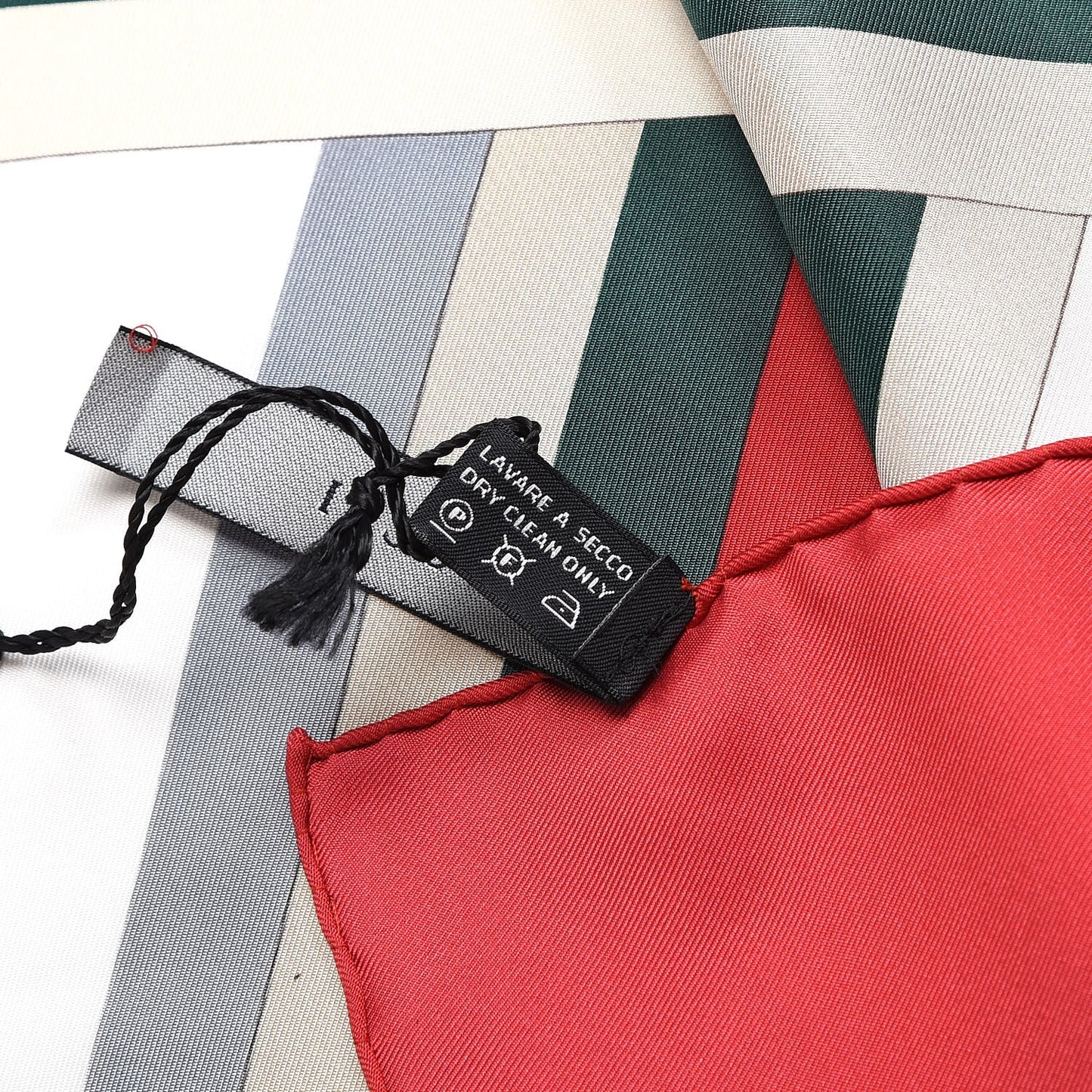 Silk Web Scarf Red Green
